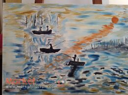 Gallery artist original paint oil on canvas 65x95cm signed by artist