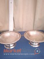 Two old silver plated Sheffield candy dish.
