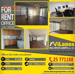 For Rent Offices in  City Center area, Limassol, Cyprus Code 1286368