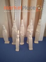 8 hand made soap stone statues.