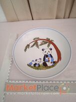 Vintage kid's porcelain plate of Panda,G.D.R.