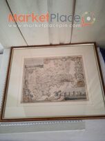 Old original lithography map of Middlesex county England.