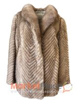 Golden brown mink fur coat