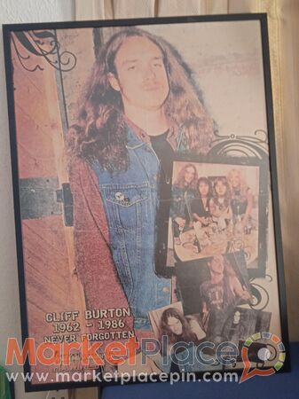 Cliff Burton of heavy metal,print in a frame 80cmX57cm. - 1.Limassol, Limassol
