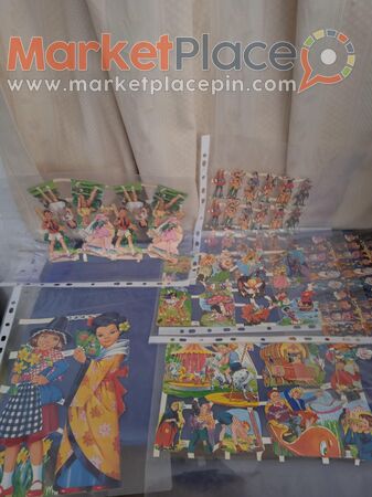 5 παλαιές παιδικές Λιθογραφίες για κάρτες τού 1950-60. - 1.Limassol, Limassol