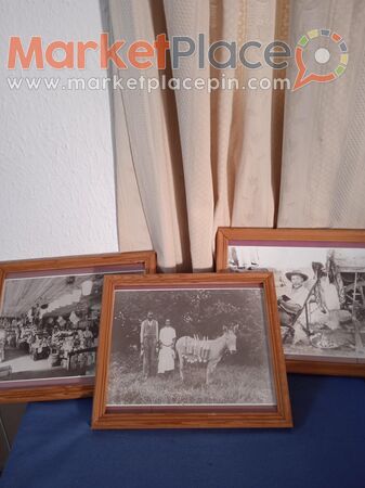 3 παλιές φωτογραφίες σε ξύλινη κορνίζα. - 1.Лимассола, Лимассол