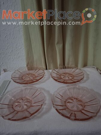 4 παλαιά πιάτακια για κέικ σε ροζ χρώμα. - 1.Limassol, Limassol