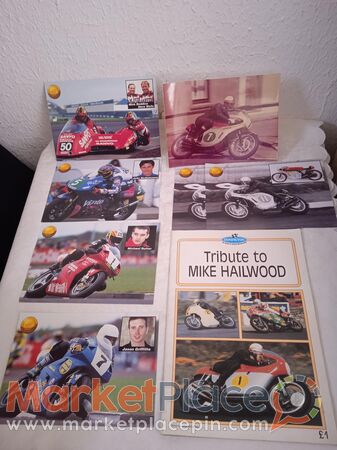 Rare Magazine tribute to Mike Hailwood plus golden Honda post cards . - Mesa Geitonia, Limassol